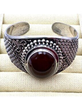 Suarti Bracelet Carnelian Sterling Silver 78 Gram Indonesian